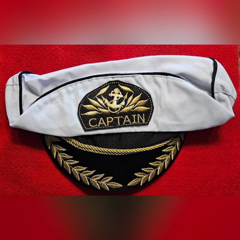 Yacht Captain Sailor Nautical Costume Hat- Adult OS * NEW